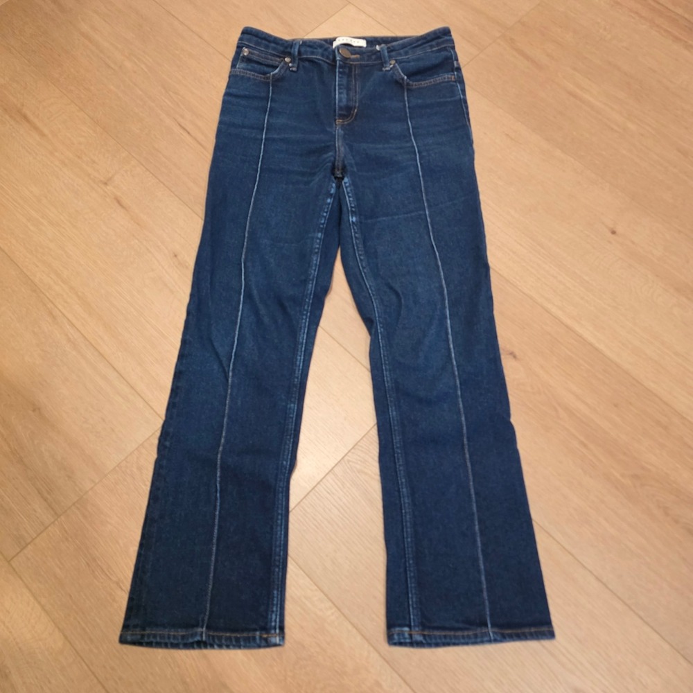 Sandro Paris Womens Dark Wash Front Seam Straight Leg Jeans Blue Size 40 P5293H